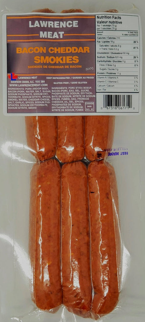 Bacon & Cheddar Smokies - Lawrence Meat